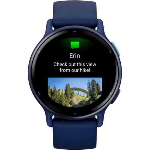 Смартгодинник Garmin vivoactive 5 Metallic Navy Aluminum Bezel with Navy Case and Silicone Band (010-02862-12)