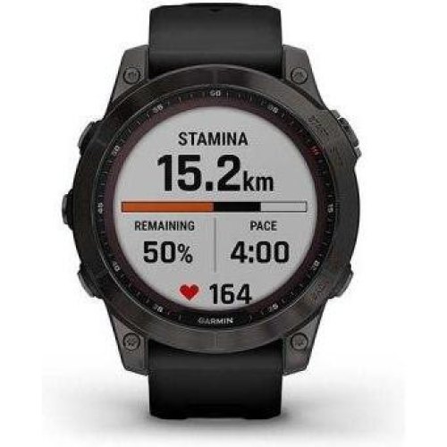 Смартгодинник Garmin Fenix 7 Sapphire Solar Black DLC Titanium with Black Band (010-02540-34/35)