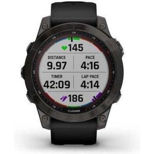 Смартгодинник Garmin Fenix 7 Sapphire Solar Black DLC Titanium with Black Band (010-02540-34/35)