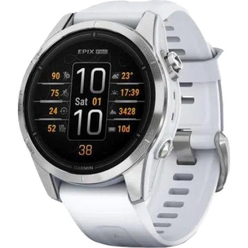 Смартгодинник Garmin Epix Pro Gen 2 42mm Silver w. Whitestone Band (010-02802-00/01)