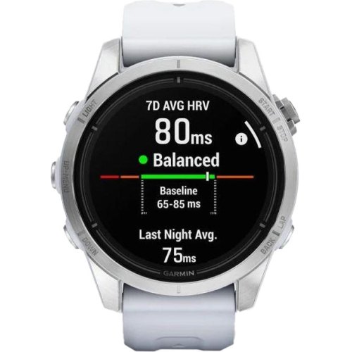 Смартгодинник Garmin Epix Pro Gen 2 42mm Silver w. Whitestone Band (010-02802-00/01)