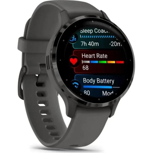Смартгодинник Garmin Venu 3S Slate S. Steel Bezel w. Pebble Gray Case and S. Band (010-02785-00)
