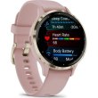 Смартгодинник Garmin Venu 3S Soft Gold S. Steel Bezel w. Dust Rose Case and S. Band (010-02785-03)