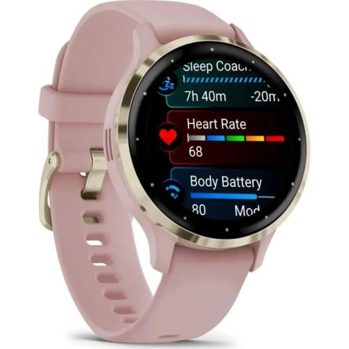 Смартгодинник Garmin Venu 3S Soft Gold S. Steel Bezel w. Dust Rose Case and S. Band (010-02785-03)