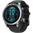 Смартгодинник Garmin Fenix E 47mm AMOLED Stainless Steel with Black Silicone Band (010-03025-02/00)