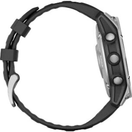Смартгодинник Garmin Fenix E 47mm AMOLED Stainless Steel with Black Silicone Band (010-03025-02/00)