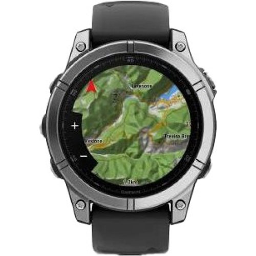 Смартгодинник Garmin Fenix E 47mm AMOLED Stainless Steel with Black Silicone Band (010-03025-02/00)