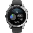 Смартгодинник Garmin Fenix E 47mm AMOLED Stainless Steel with Black Silicone Band (010-03025-02/00)