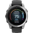 Смартгодинник Garmin Fenix E 47mm AMOLED Stainless Steel with Black Silicone Band (010-03025-02/00)