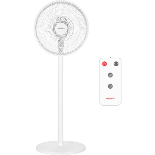 Вентилятор підлоговий Ardesto FN-B1140R, 40см, 55Вт, електронне керування, дисплей, таймер, пульт ДК, опора кругла, білий