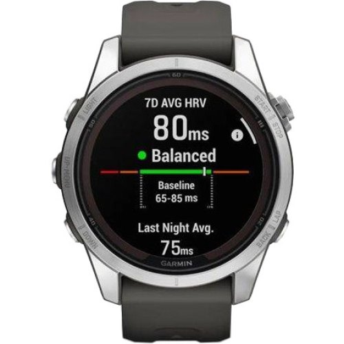Смартгодинник Garmin Fenix 7S Pro Solar Silver w. Graphite Band (010-02776-00/01)