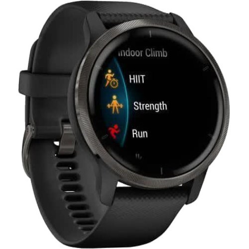 Смартгодинник Garmin Venu 2 Slate Stainless Steel Bezel with Black Case and Silicone Band (010-02430-11/01)