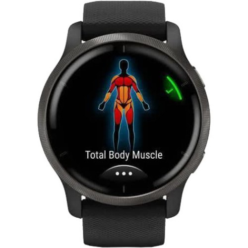 Смартгодинник Garmin Venu 2 Slate Stainless Steel Bezel with Black Case and Silicone Band (010-02430-11/01)