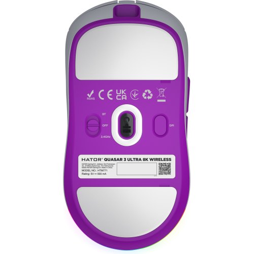Миша ігрова, бездротова HATOR Quasar 3 ULTRA 8K Wireless, біла (HTM771)