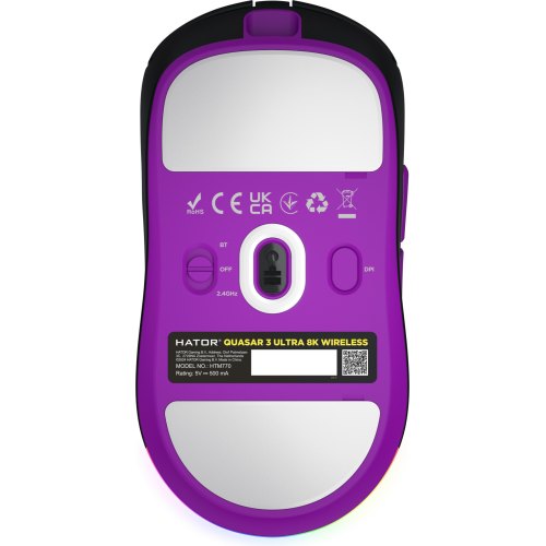 Миша ігрова, бездротова HATOR Quasar 3 ULTRA 8K Wireless, чорна (HTM770)