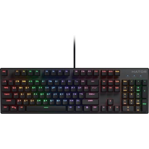 Клавіатура механічна, дротова HATOR Icefall Mecha Rainbow, чорна (HTK104UA)
