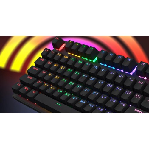 Клавіатура механічна, дротова HATOR Icefall Mecha Rainbow, чорна (HTK104UA)