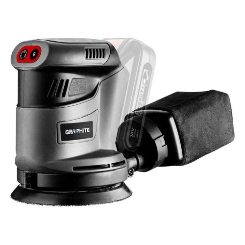 Шліфмашина ексцентрикова, акумуляторна GRAPHITE Energy+, 125мм, 18В, 9000об/хв, без акумулятора та зарядного пристрою в комплекті (58G014)