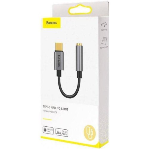 Перехiдник Baseus Type-C Male to 3.5mm Female Adapter L54, Deep Grey
