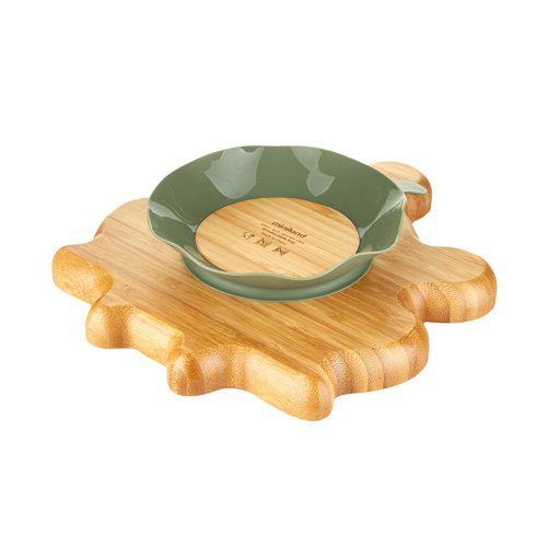 Тарілка дитяча Miniland Frog, секційна, бамбукова, на присосці (89472)