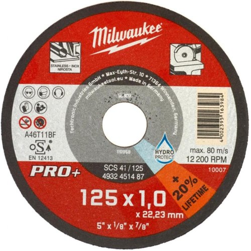 Диск відрізний Milwaukee PRO+, по металу (4932451487)