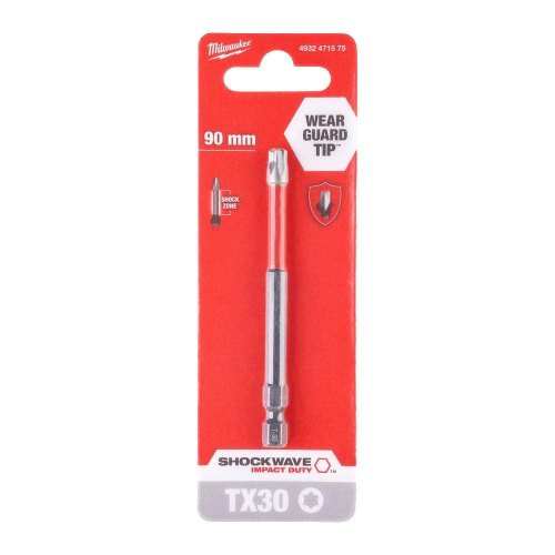 Біта Milwaukee Shockwave, Torx T30, 90мм (4932471575)
