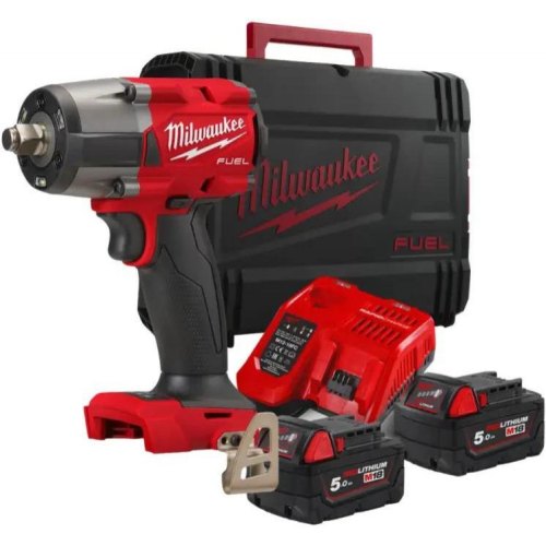 Гайковерт ударний, акумуляторний Milwaukee M18 FMTIW2F12-502X, 18В, 2х5А/год, 0-2575об/хв, 881Нм, 1/2, M12-18FC, кейс (4933478450)