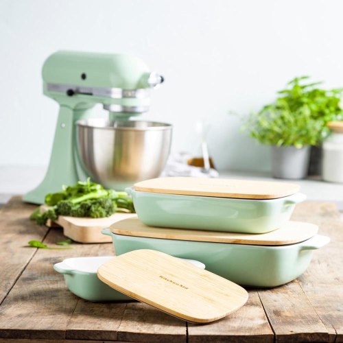 Форма для випічки KitchenAid, 3.8л, керамогранітна, з кришкою, фісташкова (CC007426-001)