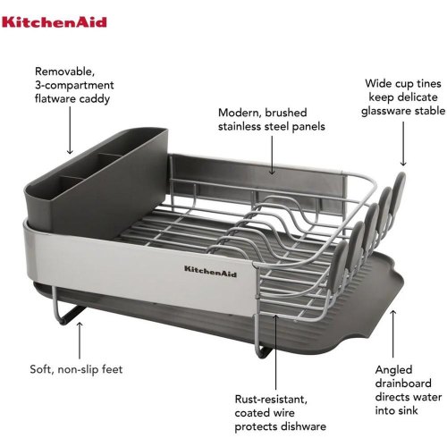 Підставка для сушки посуду KitchenAid Sinkware, сіра (KEG895BXCGA)