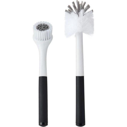 Набір щіток для чищення посуду KitchenAid Sinkware, 2шт, 29.5см, чорно-біла (KEG875OHBA)