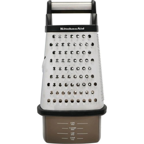 Тертка чотиристороння з контейнером KitchenAid Universal, чорна (KQG300OSOBE)