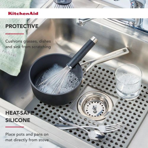 Килимок для сушки посуду KitchenAid Sinkware, 29.5х34см, сірий (KEG877OHASA)