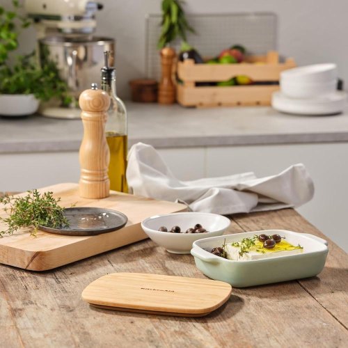 Форма для випічки KitchenAid, 0.9л, керамогранітна, з кришкою, фісташкова (CC007424-001)