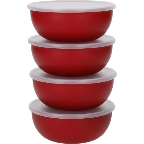 Набір мисок з кришками KitchenAid Universal, 4шт, червоний (KQG177BXERE)