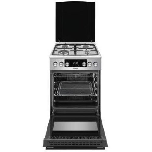 Плита комбінована Hansa, 65л, 50x60см, дисплей, конвекція, чавун, нержавіюча сталь (FCMX58329)