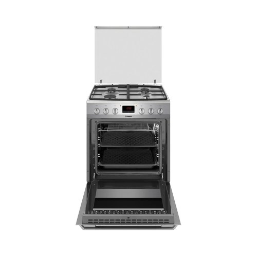 Плита комбінована Hansa, 65л, 60x60см, дисплей, конвекція, чавун, нержавіюча сталь (FCMX69235)