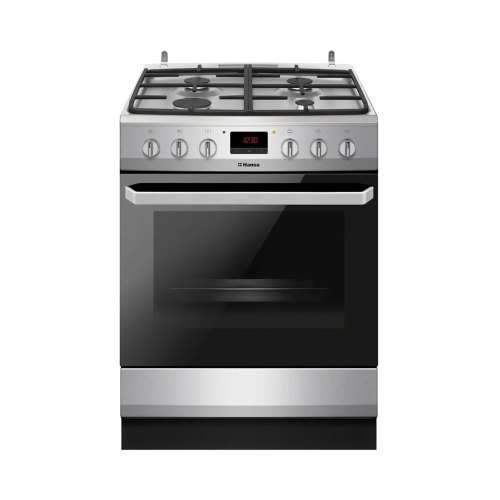 Плита комбінована Hansa, 65л, 60x60см, дисплей, конвекція, чавун, нержавіюча сталь (FCMX69235)