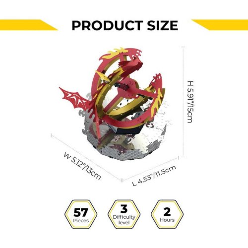 Конструктор Metal Time Sun Chaser Dragon Stand Clock (MT025)