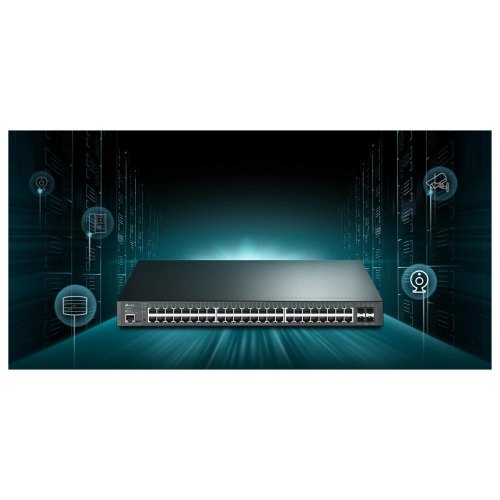 Комутатор керований L2 TP-Link SG3452XP, 500Вт, 48xGE (48xPoE), 4xSFP+