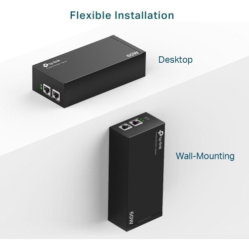 Інжектор PoE TP-Link POE170S, 60Вт, 1xGE, 1xGE PoE