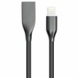 Кабель PowerPlant, USB Type-A - Lightning, 1м, силіконовий, чорний (CA911790)