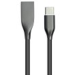 Кабель PowerPlant, USB Type-A - USB Type-C, 1м, силіконовий, чорний (CA911240)