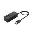USB-хаб ORICO, USB 3.0, 4 порти (W5P-U3-100-BK-PR) (CA911264)