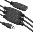 Подовжувач активний PowerPlant, USB 3.0 Type-A (M) - USB Type-A (F), 30м (CA912872)
