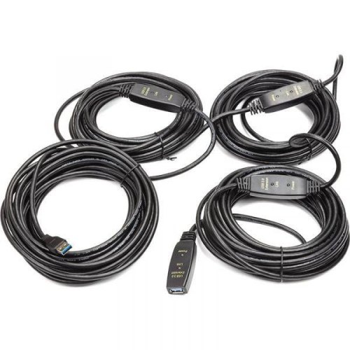 Подовжувач активний PowerPlant, USB 3.0 Type-A (M) - USB Type-A (F), 30м (CA912872)
