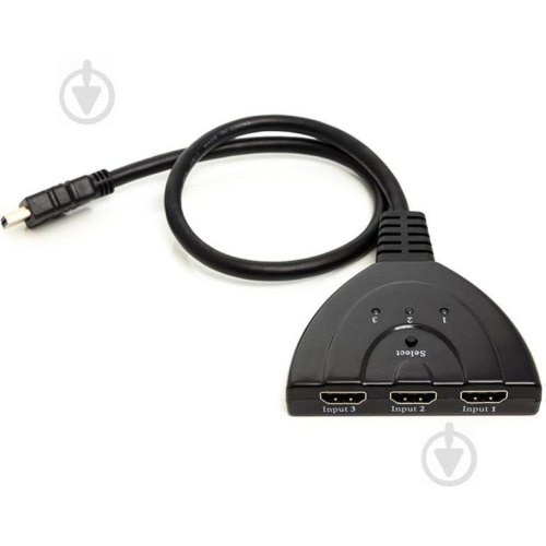 Перехідник PowerPlant, HDMI - 3xHDMI, з перемикачем (CA912070)