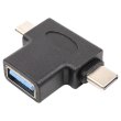 Перехідник PowerPlant, USB 3.0 Type-C/microUSB (M) - USB 3.0 OTG AF (CA913121)