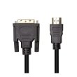 Відеокабель PowerPlant, HDMI (M) - DVI (M), 1.8м (CA912568)