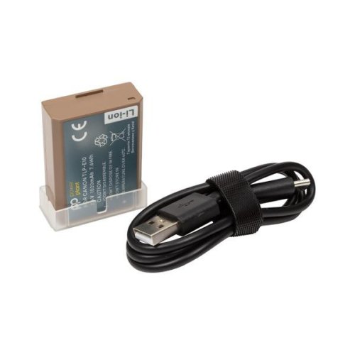 Акумулятор PowerPlant, для Canon TLP-E10, 1020mAh, з кабелем USB Type-C (CB971275)