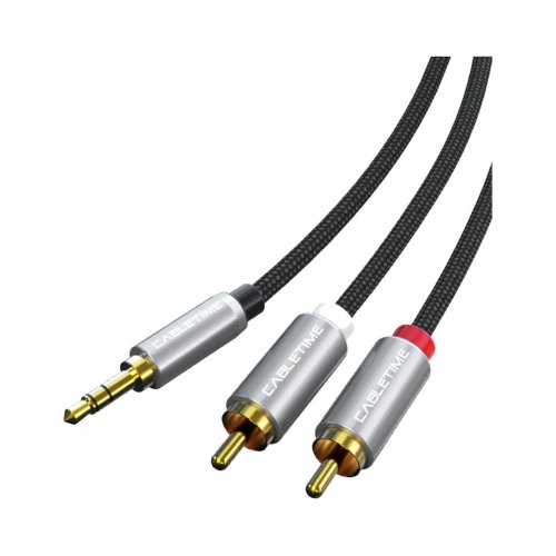 Аудіокабель CableTime, 3.5мм - 2xRCA, 1.8м (CA914005)